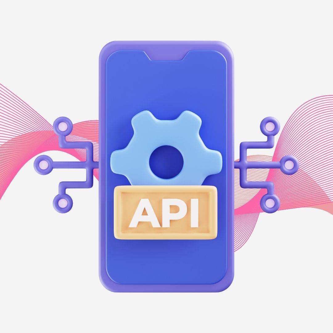 3D illustration of mobile phone for API integration