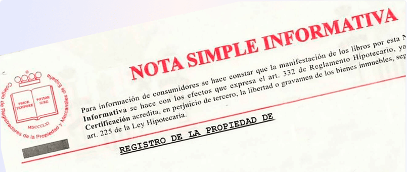 ¿Cómo puedo solicitar la nota simple en el registro de la propiedad?