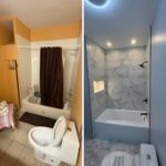Bathroom before and after