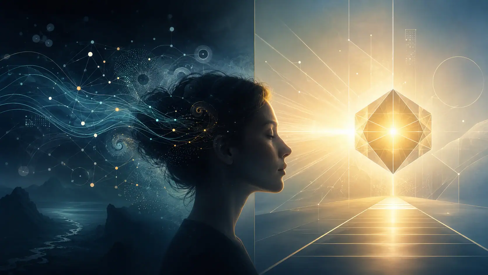 Intuition vs insight visual showing implicit patterns becoming conscious clarity