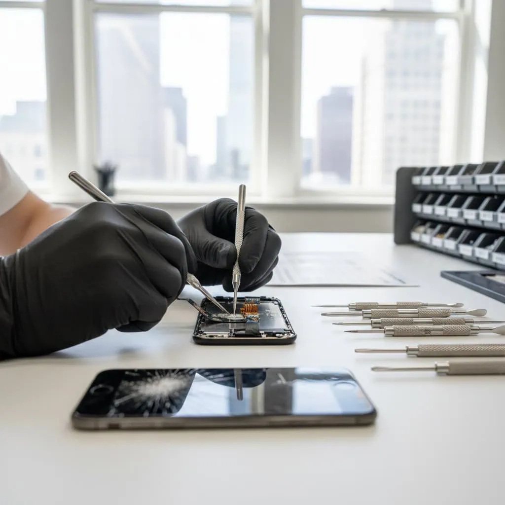 iPhone 17 Pro Max screen repair workshop in Midtown Manhattan