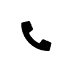 Black telephone handset icon on white background.