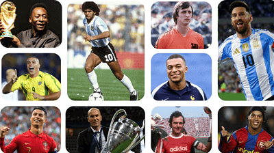 Dünya Futbol Tarihinin En İyi Oyuncuları. Pelé, Maradona, Cruyff, Messi,