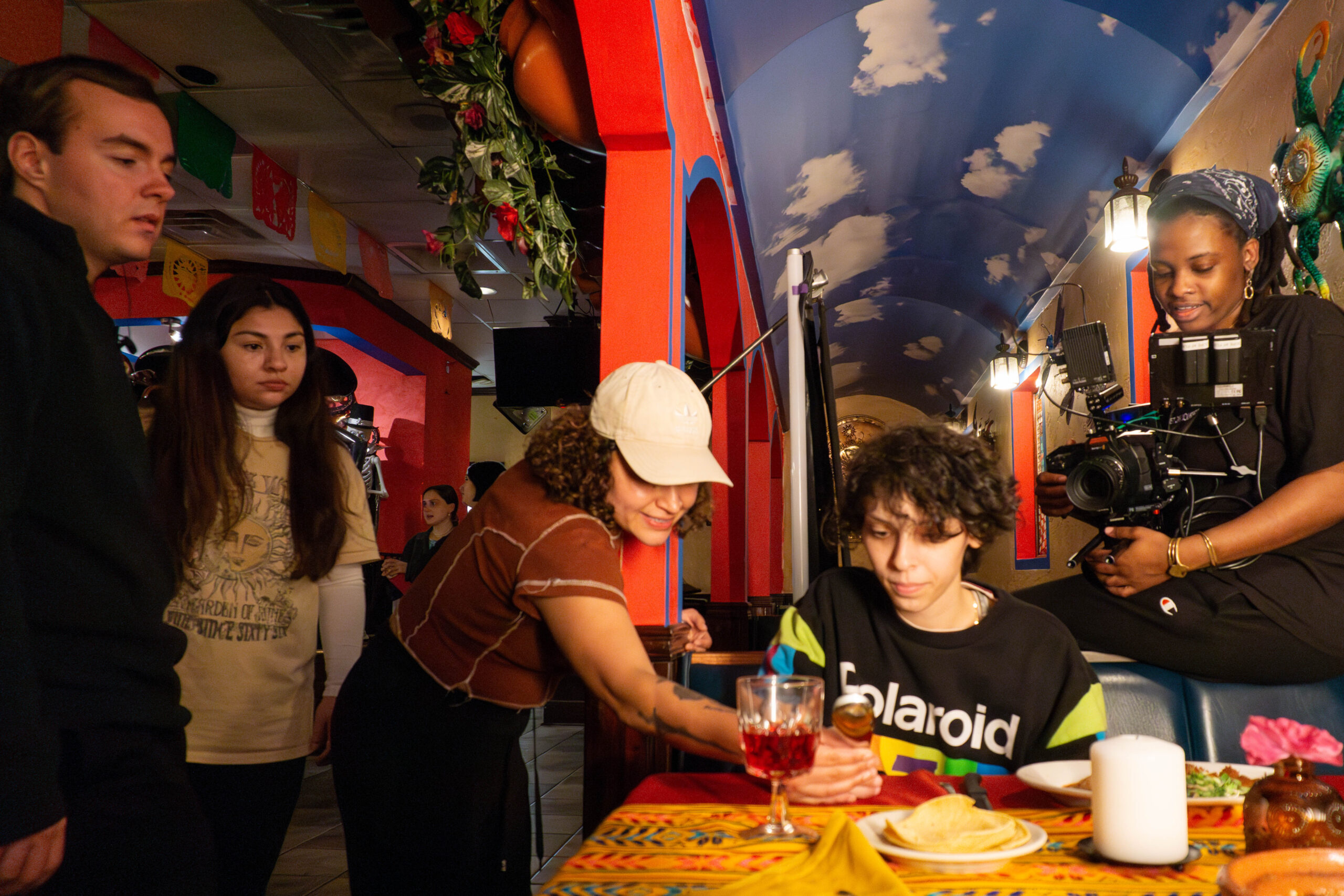BTS — Itzel with gaffer Gabby Carbone and camera operator Colbie Inez