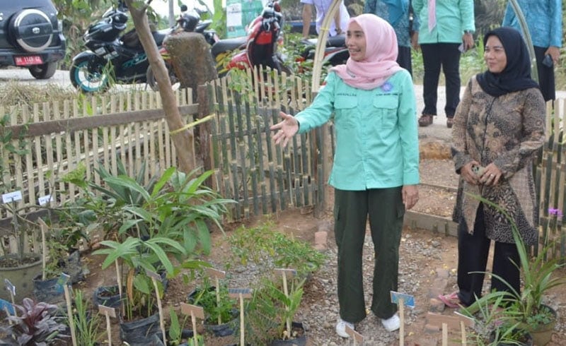 Faradillah Zahara meninjau pelaksanaan Lomba PKK, di Kumpeh Ilir, Muarojambi