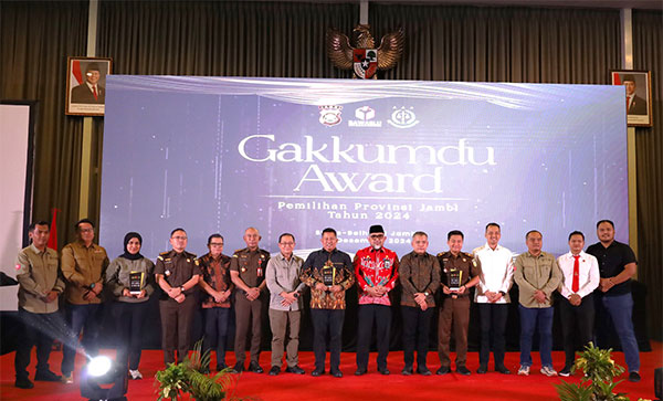 Sentra Gakkumdu Kabupaten Bungo peraih Juara Umum Gakkumdu Award pada Pilkada Serentak 2024 di Provinsi Jambi | oky/dia