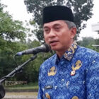 Wakil Bupati Muarojambi, Junaidi H Mahir, menjadi inspektur upacara Hari Kesadaran Nasional (HKN), di Lapangan Pendopo Kantor Bupati Muarojambi, Bukit Cinto Kenang, Kamis | dki-mj