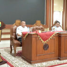 Bupati Muarojambi, Bambang Bayu Suseno, pada acara pelantikan pengurus DPC Organda Muarojambi periode 2024 - 2029, Rabu | dki-mj