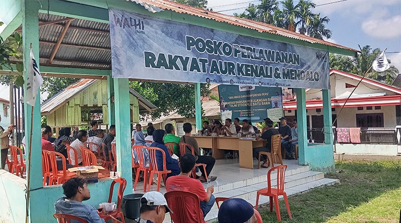 Posko perlawanan rakyat Aur Kenali dan Mendalo menolak pembangunan stockpile batu bara di Aur Kenali | dia