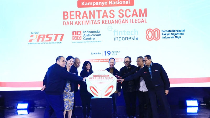 Peluncuran Kampanye Nasional Berantas Scam dan Aktivitas Keuangan Ilegal, di Jakarta, Selasa | foto : ojk