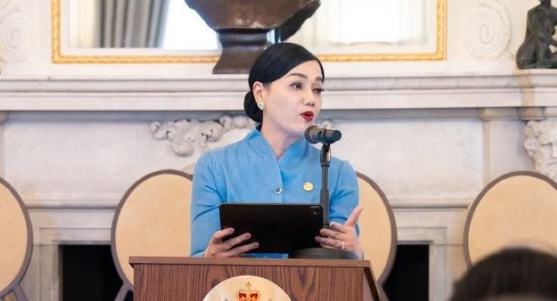 Ketua Dewan Komisioner OJK, Friderica Widyasari Dewi, pada acara London Climate Action Week (LCAW) 2026, di London, Inggris | humas ojk
