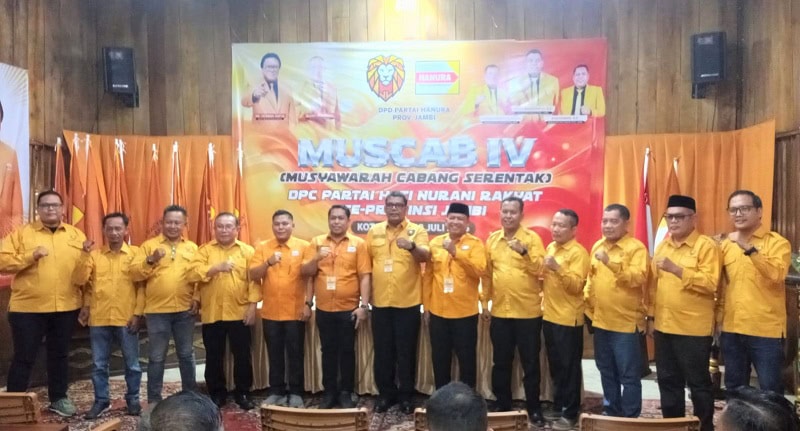 Para ketua DPC Partai Hanura se-Provinsi Jambi seusai terpilih dalam muscab serentak, Minggu 12 Juli 2026 | bb

