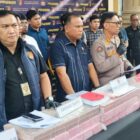 Polda Jambi membeberkan pengungkapan kasus pembobolan Bank Jambi, Selasa | pld