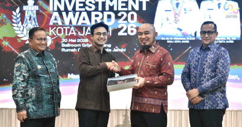Penganugerahan Investment Award Kota Jambi 2026, di Aula Griya Mayang, Rumah Dinas Wali Kota Jambi, Rabu malam | dki-kj
