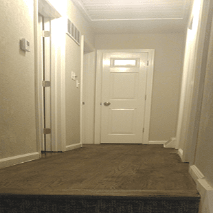 After hardwood flooring projects in hallway