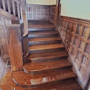 After staircase hardwood floor restoration