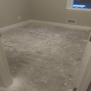 Before room flooring installation with bare subfloor