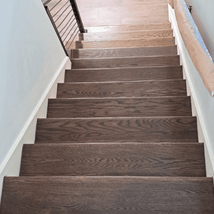After staircase hardwood flooring projects