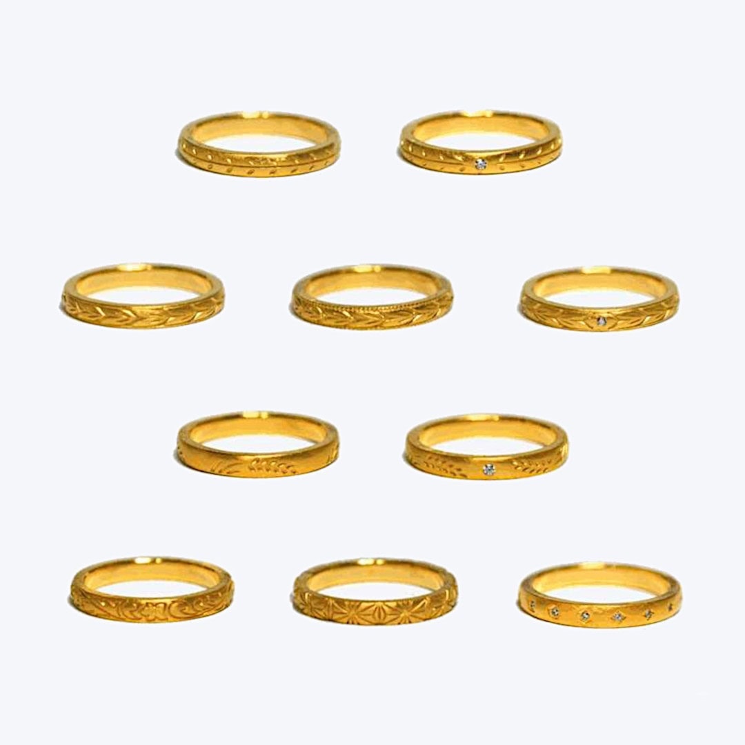 手彫り模様風指輪 | オーダーメイド・手作り結婚指輪のJEWEL CRAFT TOKYO