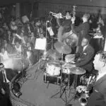 Bandstand and audience at the colonial