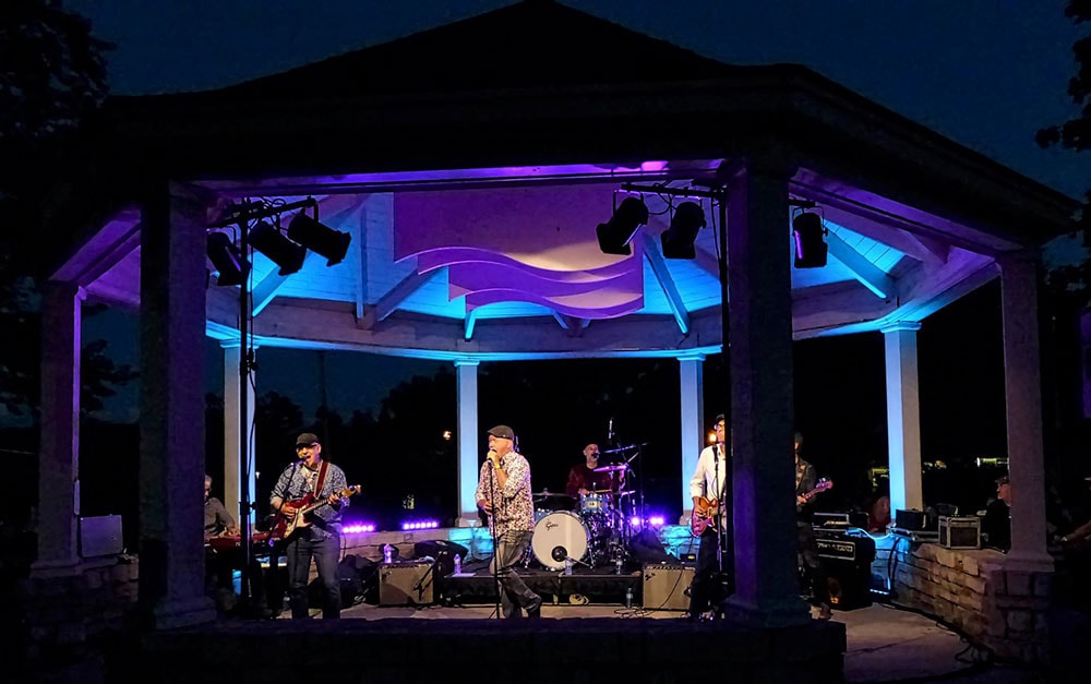 The Fonthill Bandshell at night