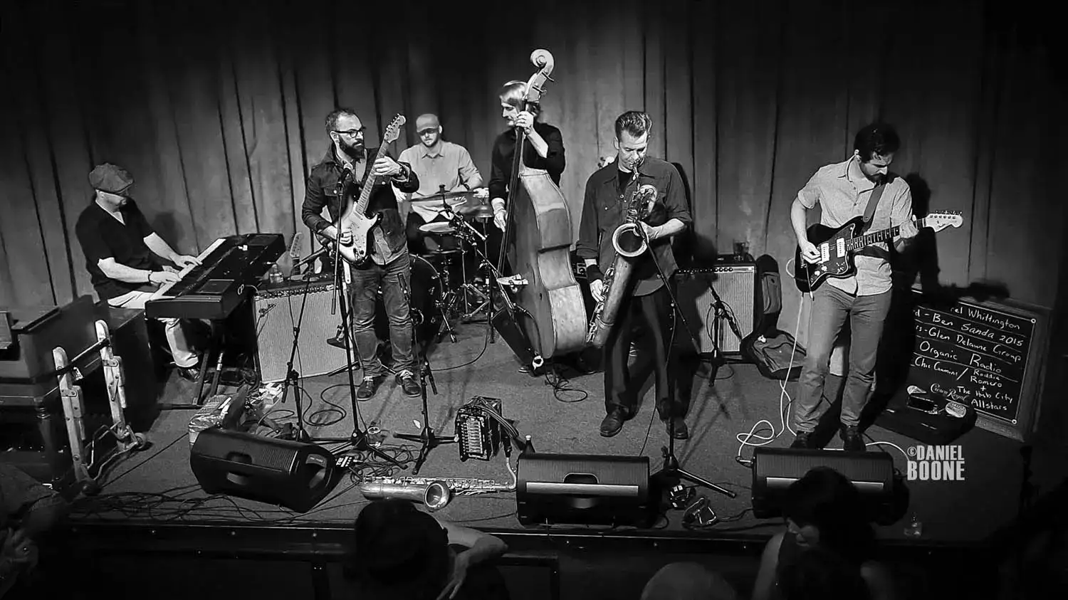 Roddie Romero and the Hub City Allstars on stage B&W