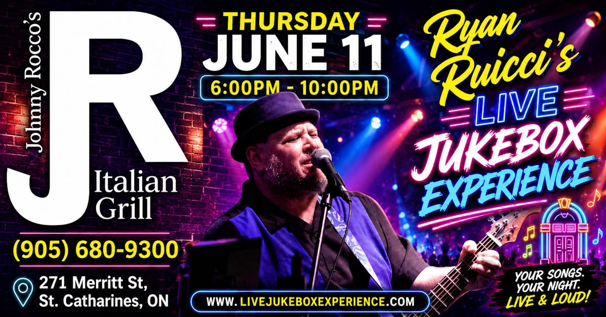 new look poster for Ryan Ruicci's Live Jukebox Experience June 11,2026