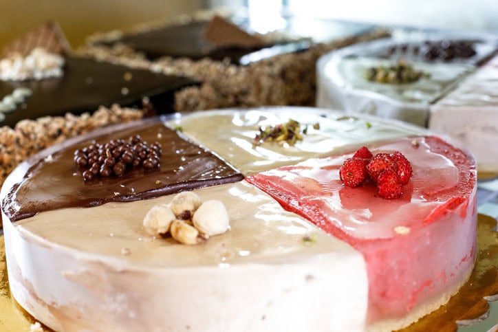A divided cake representing the careful division of property and financial interests