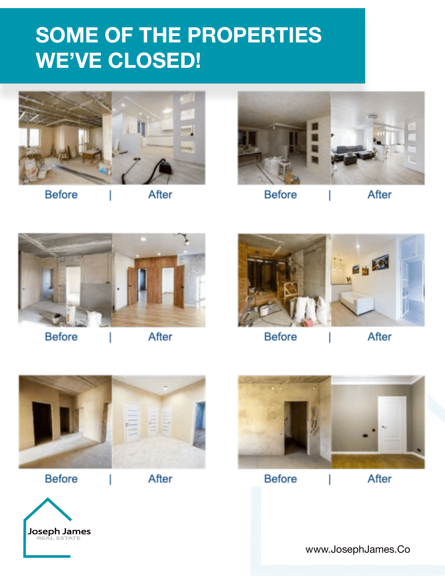 Joseph James Real Estate credibility package featuring solutions for homeowners in NJ and PA, including foreclosure assistance, probate support, and personalized real estate services.