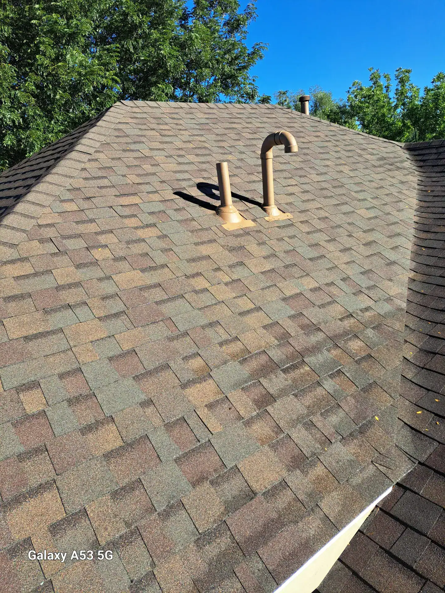 After - completed new roof installation by Josh Brooks Construction