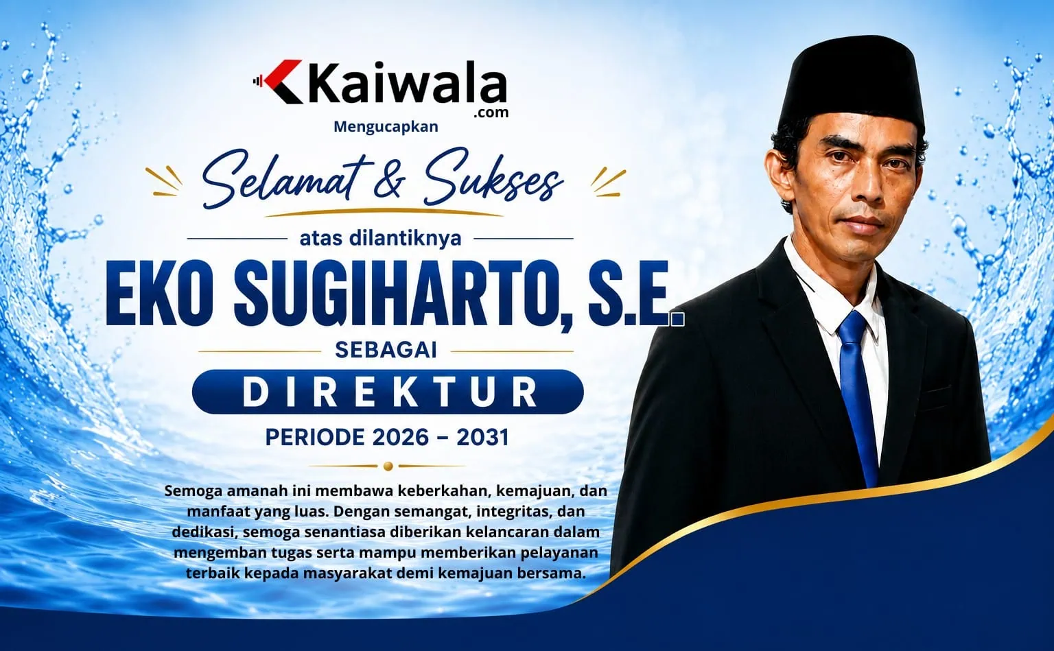Eko Sugiharto, S.E. Resmi Dilantik ketiga kalinya sebagai Direktur PT Air Minum Berkah Banua (Perseroda) Periode 2026–2031