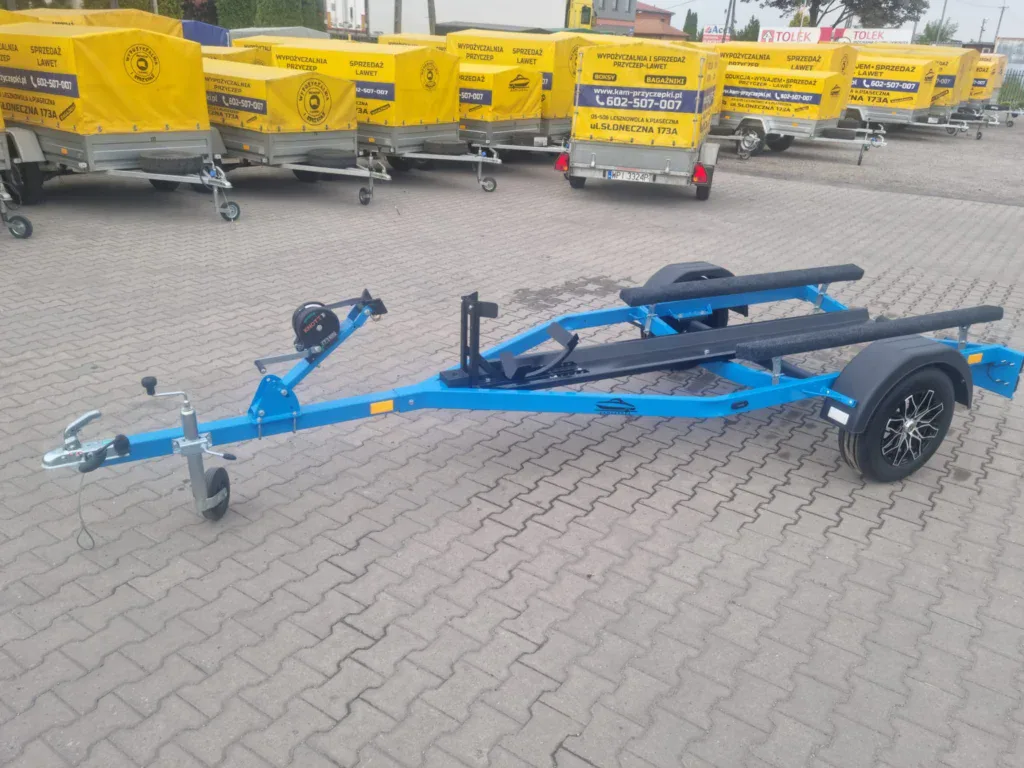 Przyczepa pod Skuter Wodny płozy kolor  ALUMINIOWE FELGI + rynna  motocyklowa