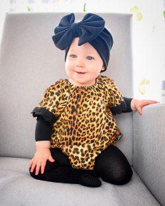 Eloisa wearing Australian handmade children's clothing by Karousel Kids