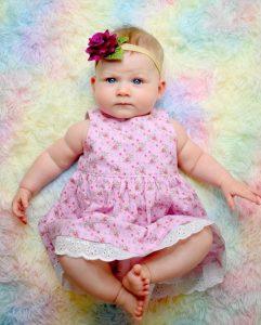 Eloisa wearing Australian handmade children's clothing by Karousel Kids