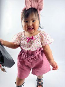 Model wearing Australian handmade children's clothing