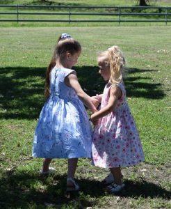 Australian handmade children's clothing - Girls dancing in dresses