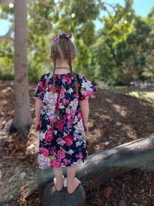 Rep Pic, Girl wearing Australian handmade children's clothing by Karousel Kids