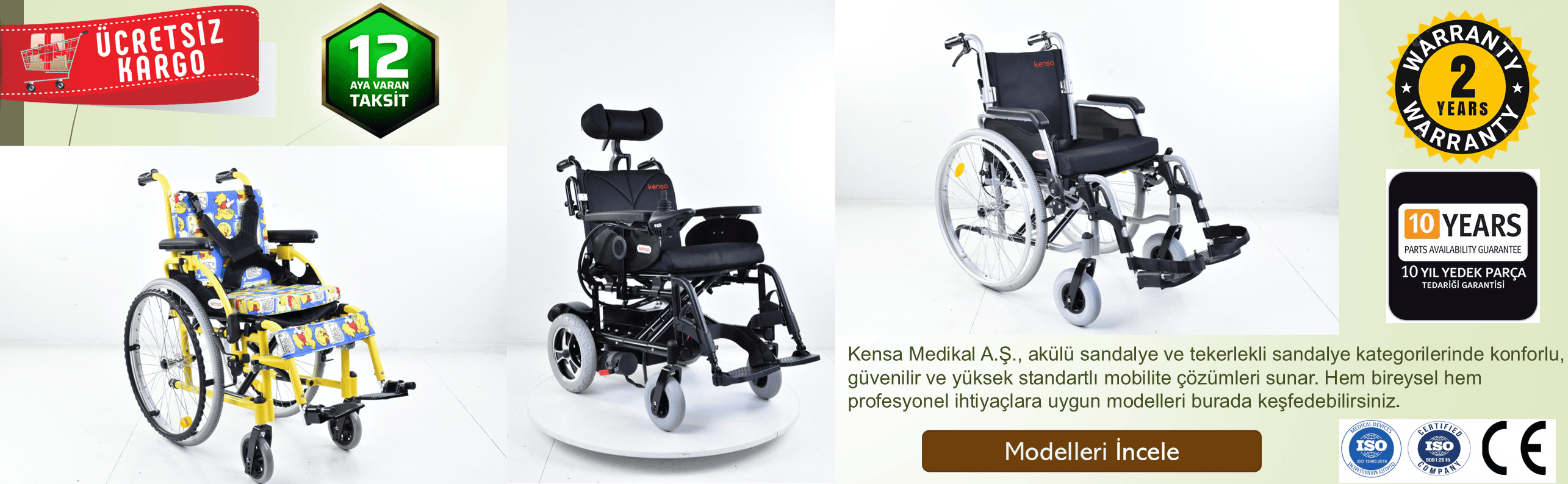 Akülü ve tekerlekli sandalye modelleri | Kensa Medikal