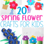 collage of paper flower crafts for spring