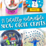 collage of paper snow globe crafts