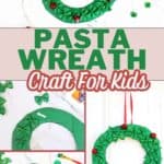 christmas wreath made out of pasta