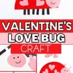 Love bug crafts made of red paper plate