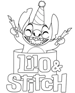lilo i stitch kolrowanka urodzinowa