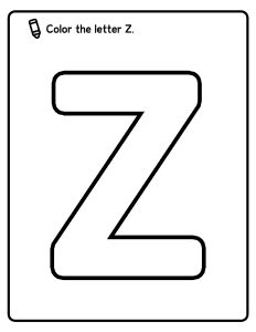 Duża litera Z kolorowanka do druku