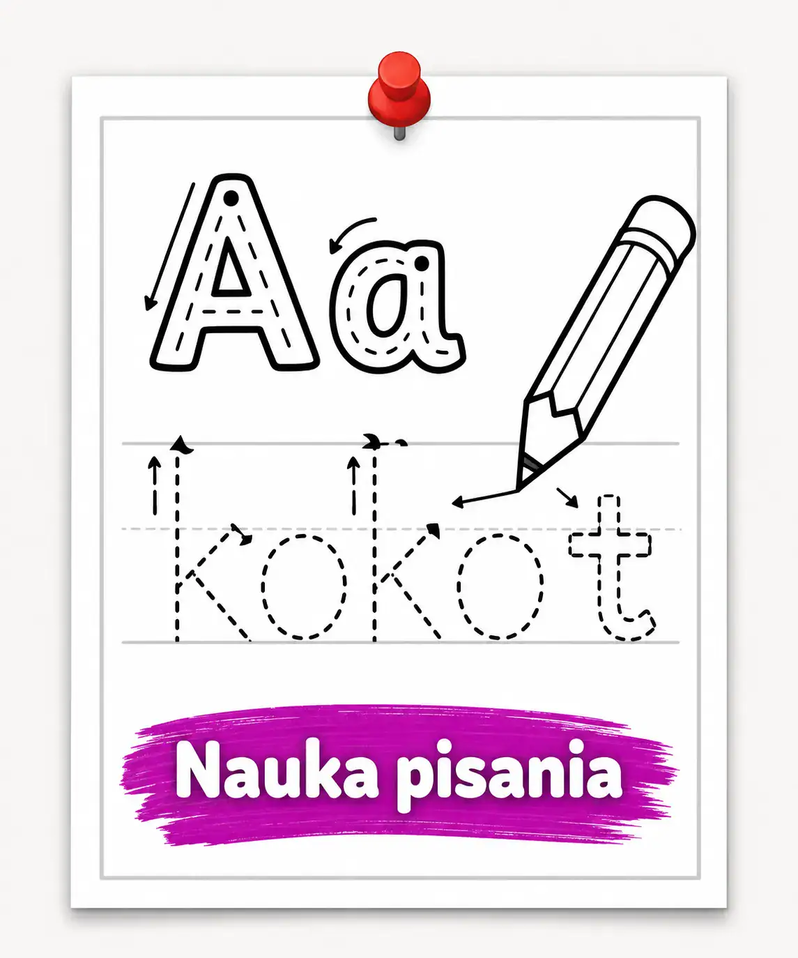 Kolorowanki nauka pisania