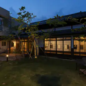 Aged wooden beams and traditional Japanese craftsmanship