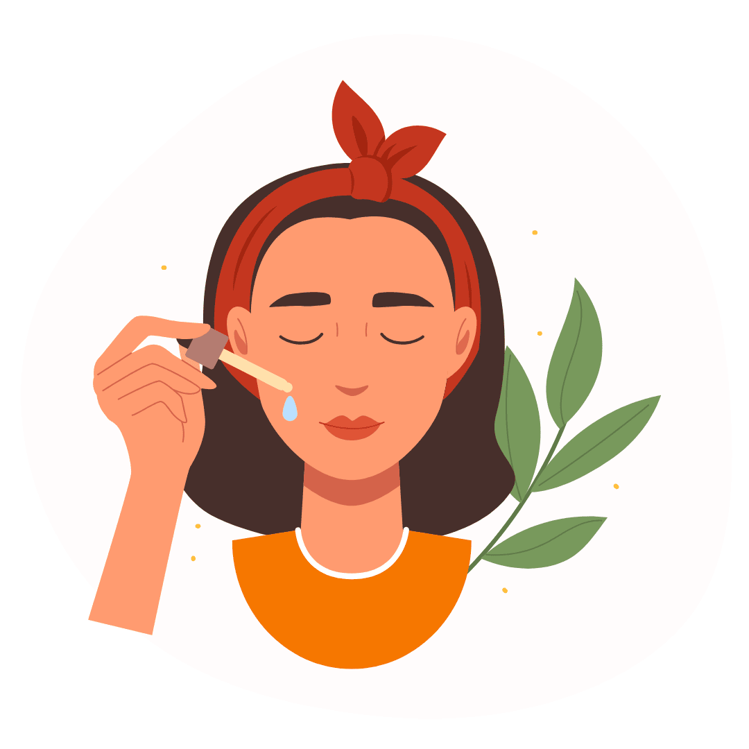 Mujer aplicando cuidado facial