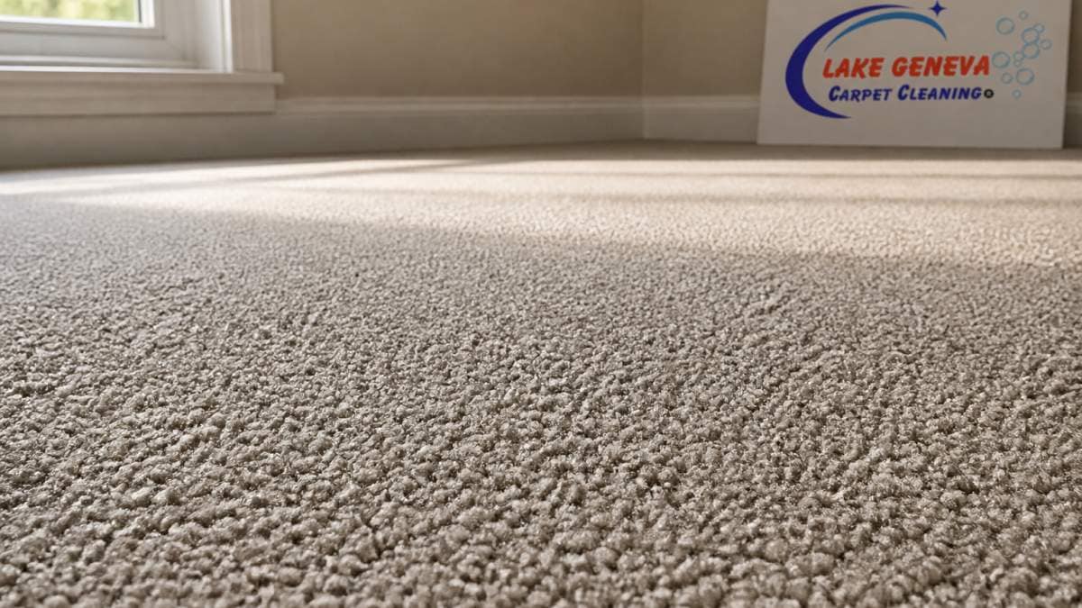 Close-up of low-pile carpet texture showing dense, tightly woven fibers in neutral tone with professional lighting highlighting the short fiber structure
