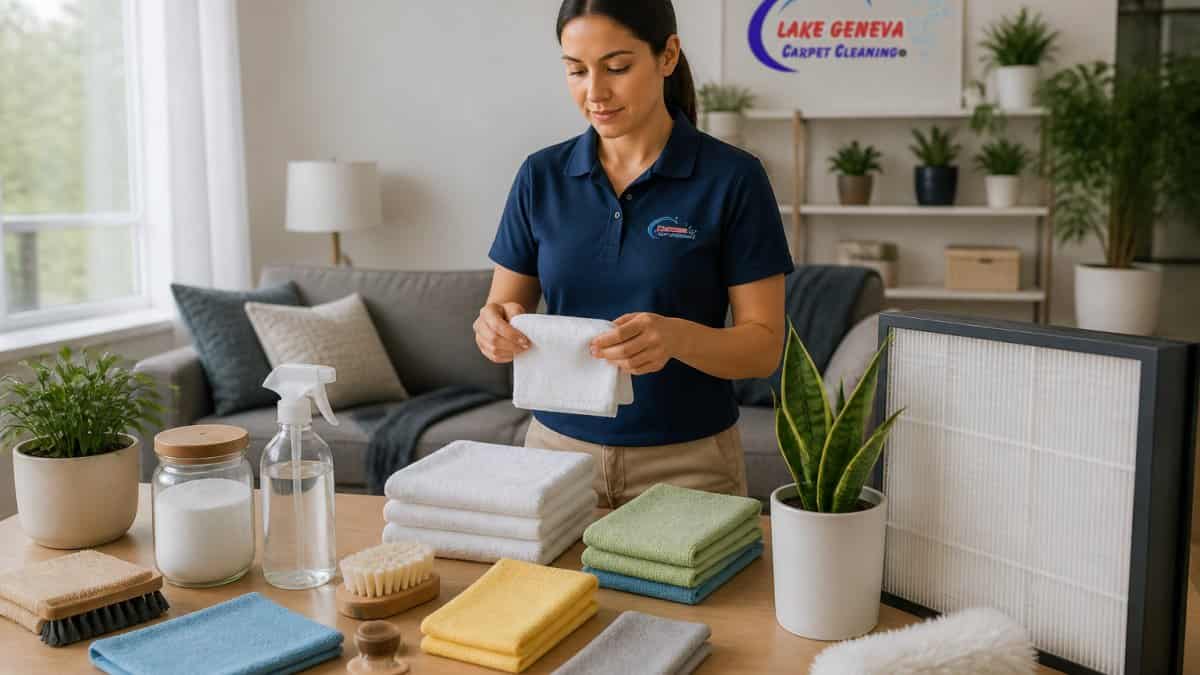 Professional demonstrating how to reduce indoor allergens naturally technique in modern clinical setting with natural lighting