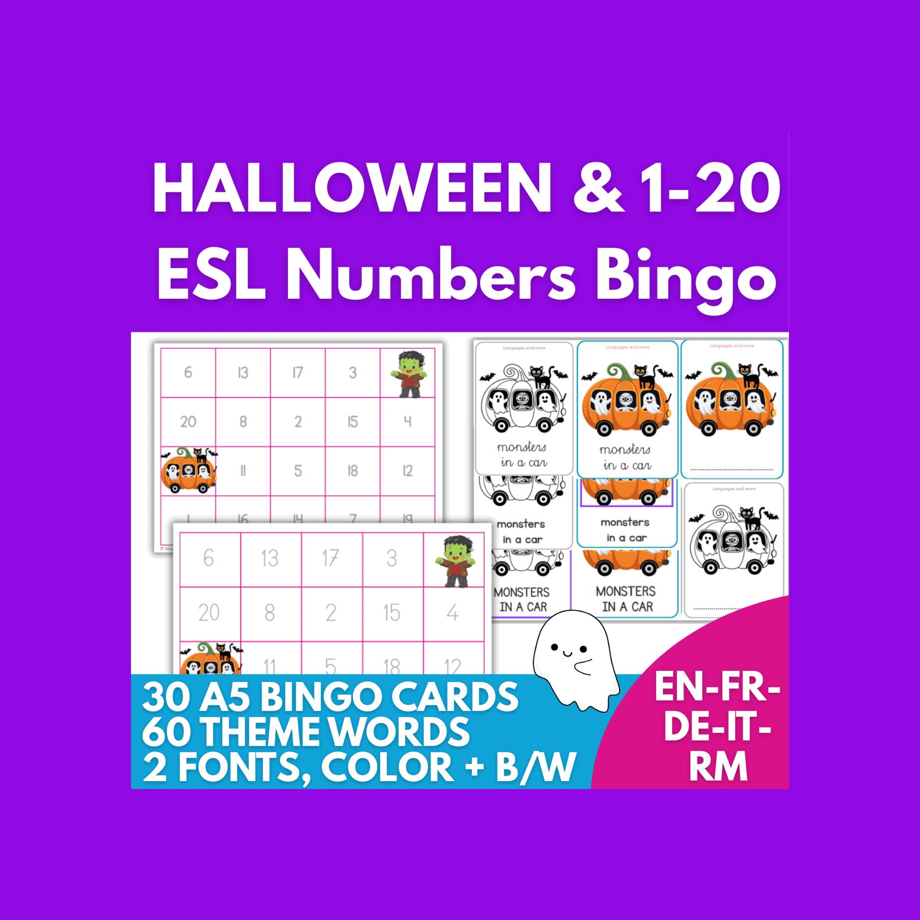 halloween multilingual numbers bingo1